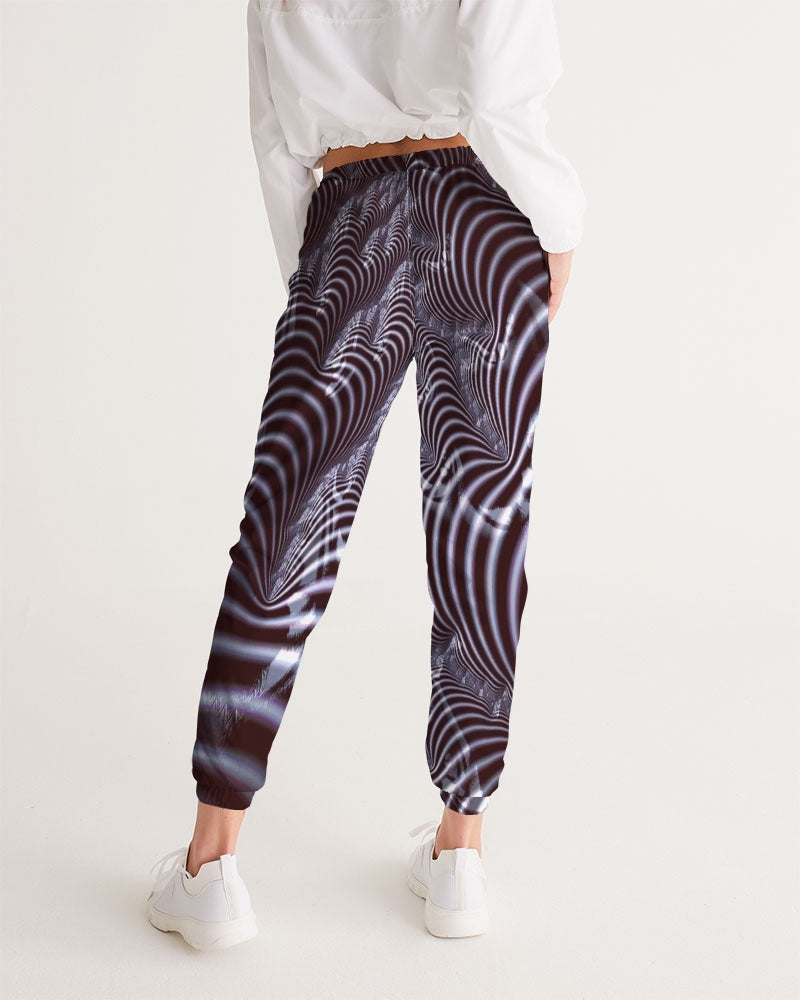 Black and White Spiral Fractal Women's Track Pants