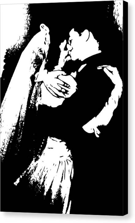 1940s Wedding Kiss Two Tone - Canvas Print
