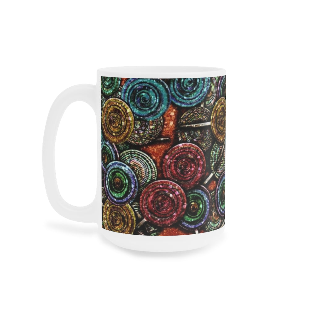 Glitter Lollipop Pattern Ceramic Mugs (11oz\15oz\20oz)