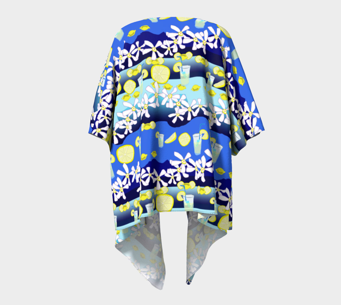 Lemonade Pattern Draped Kimono