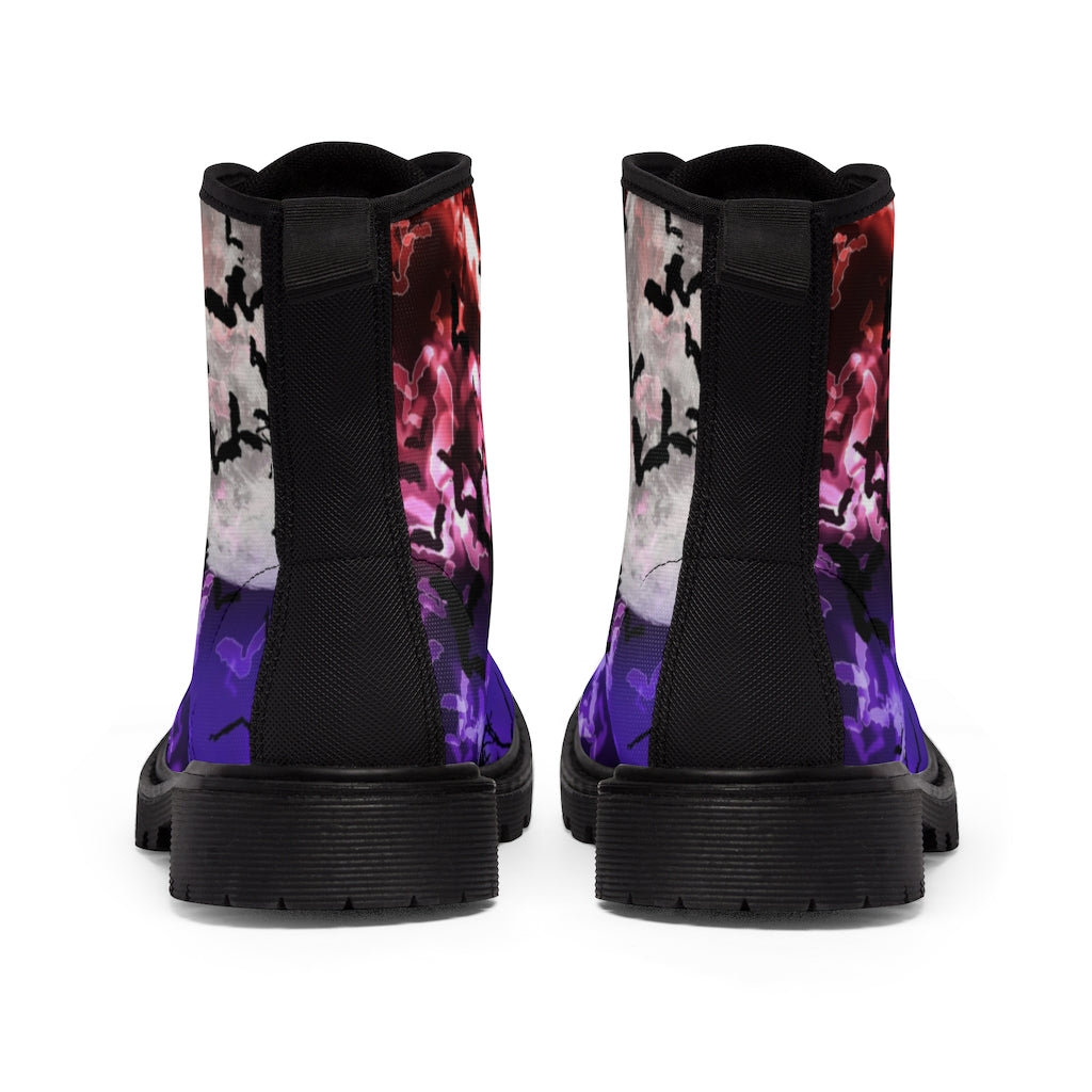 Bokeh Light Bats Women's Canvas Boots