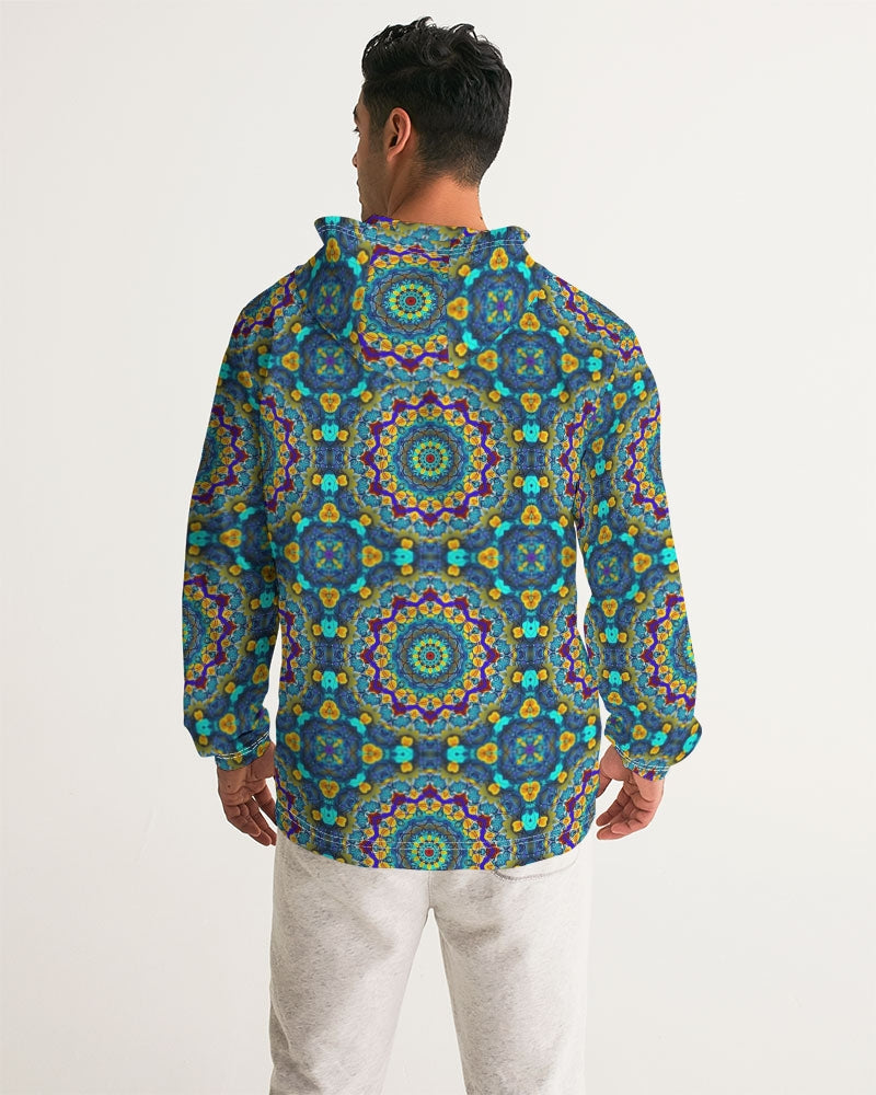 Blue Green Blur Kaleidoscope Men's Windbreaker