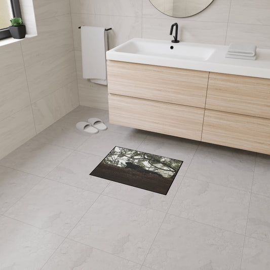 Squirrel On a Snowy Tree Heavy Duty Floor Mat