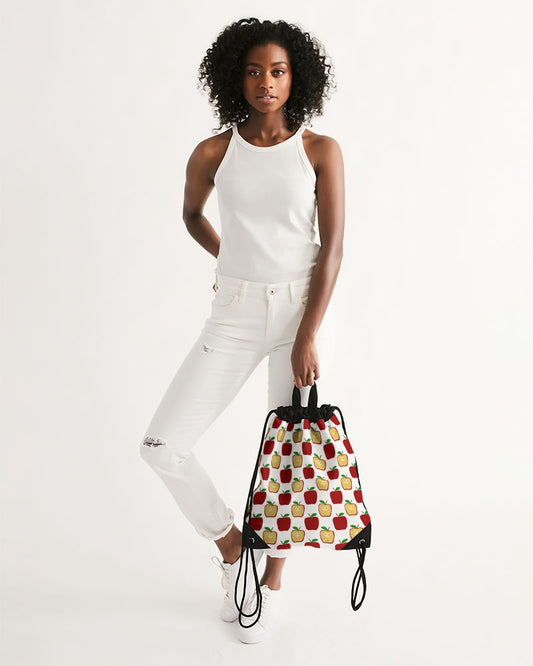 Apple Polkadots Canvas Drawstring Bag