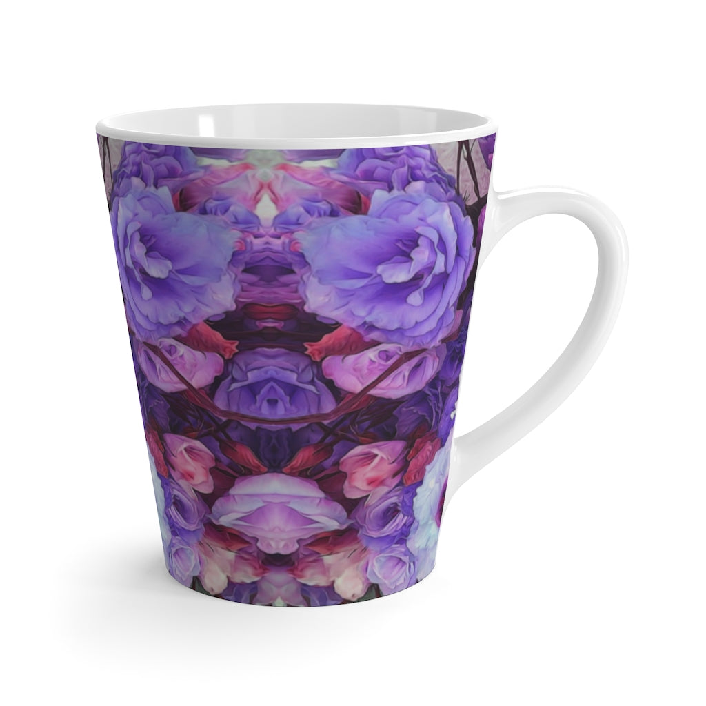 Purple Flower Kaleidoscope Latte mug