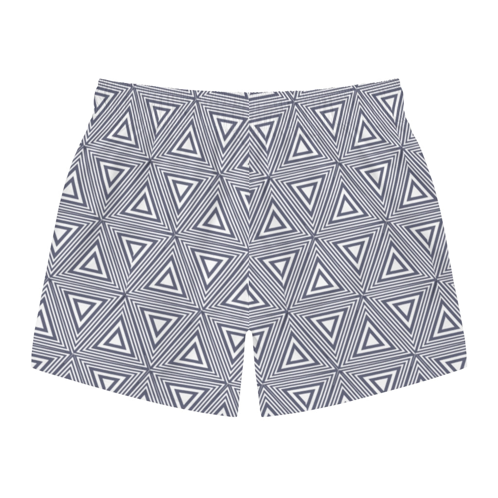 Gray Triangles Swim Trunks