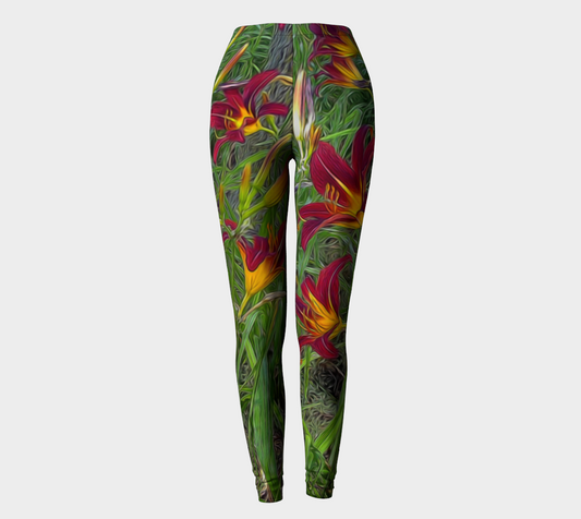 Red Tigerlily Garden Leggings