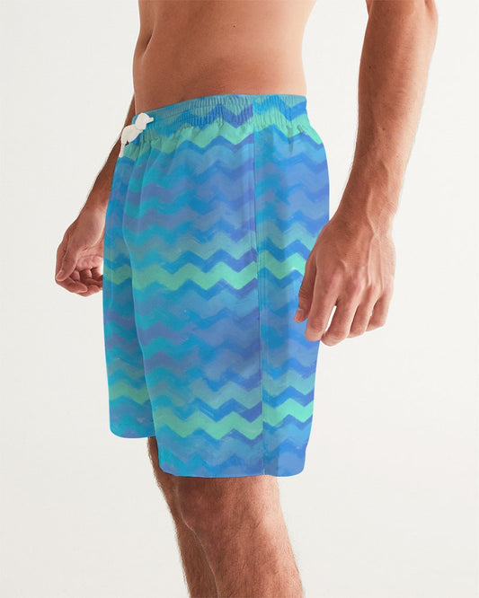 Mermaid Stripes Men's Swim Trunk