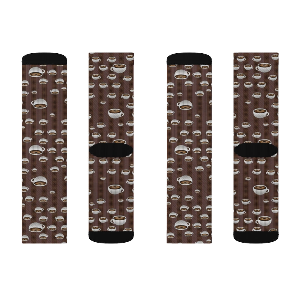 Coffee With Coffee Stripes Sublimation Socks