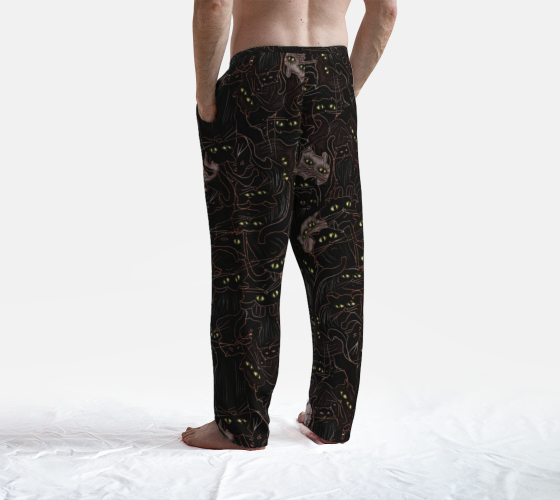 Black Cats Yellow Eyes Lounge Pants