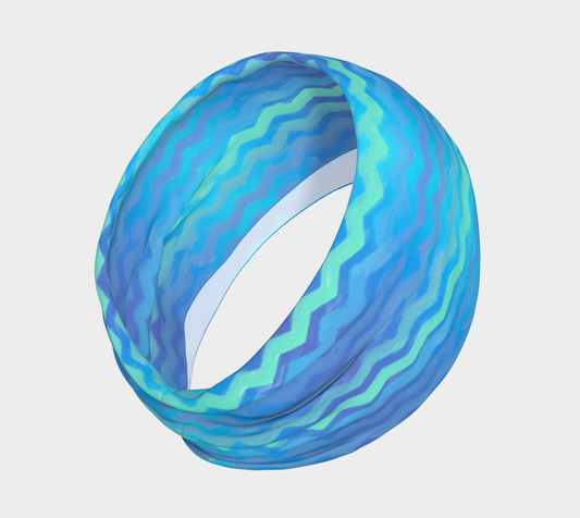 Blue Green Mermaid Stripes Headband