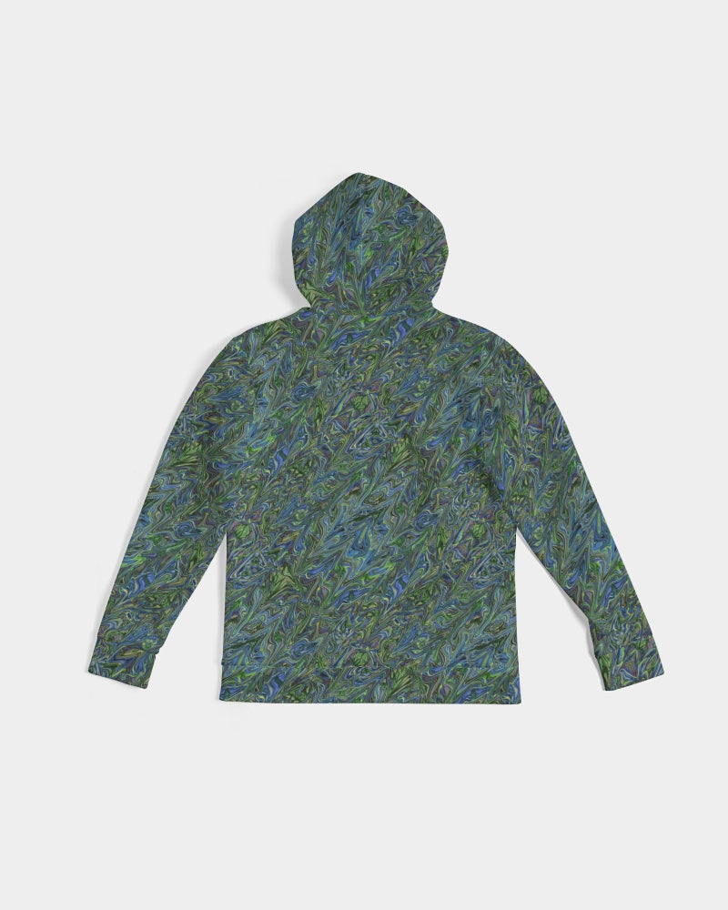 Blue Green Liquid Marbling Men's Hoodie