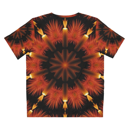Candles and Flowers Kaleidoascope Unisex AOP Cut & Sew T-Shirt