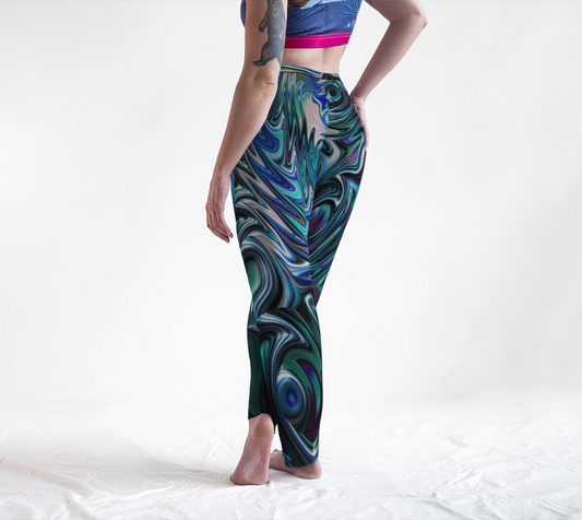 Blue and White Swirl Fractal Lounge Pants