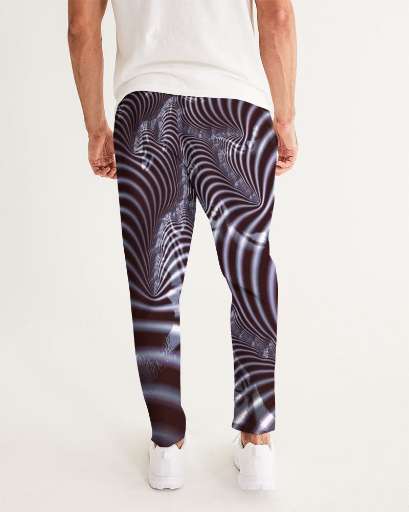 Black and White Spiral Fractal Men's Joggers
