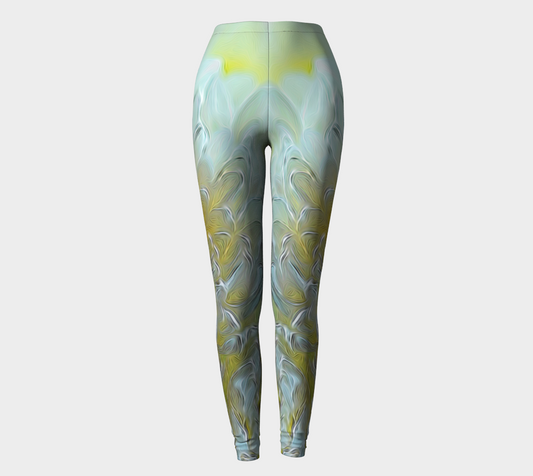 White Chrysanthemum Leggings