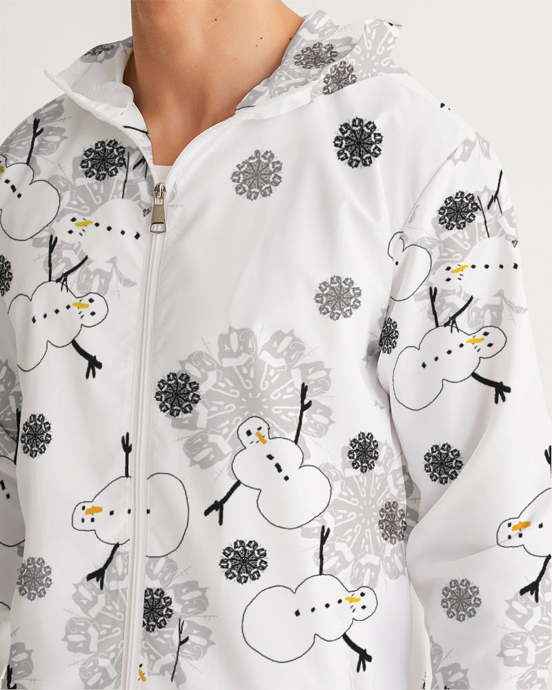 Snowman Pattern Men's Windbreaker
