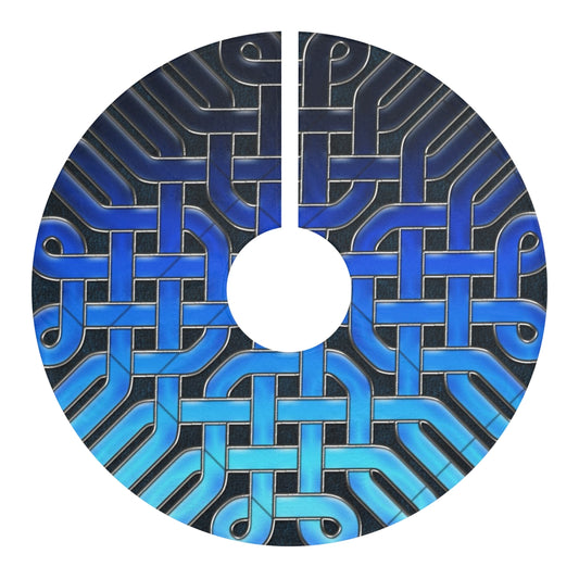 Blue Glass Celtic Knot Christmas Tree Skirts