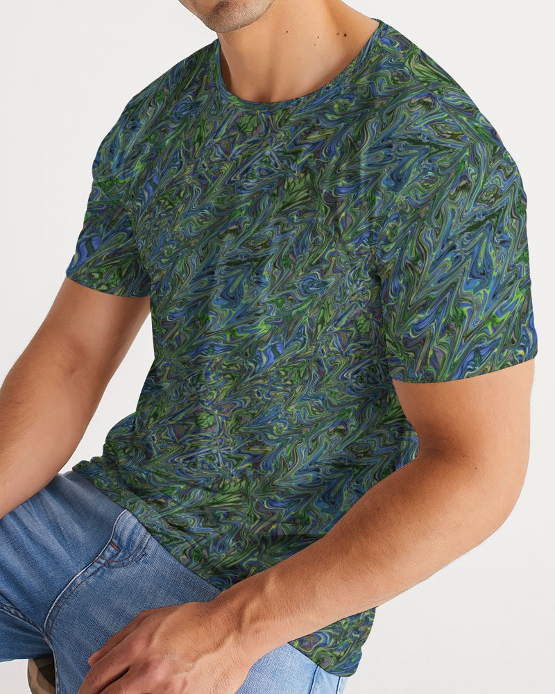 Blue Green Liquid Marbling Men's Tee