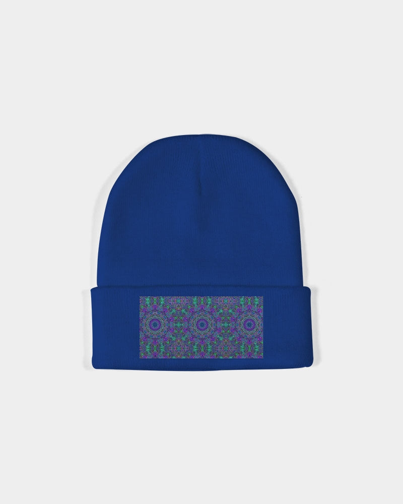 Blue Green Purple Kaleidoscope Solid Knit Beanie | Sportsman