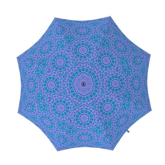 Blue and Purple Tie Dye Pattern Umbrella