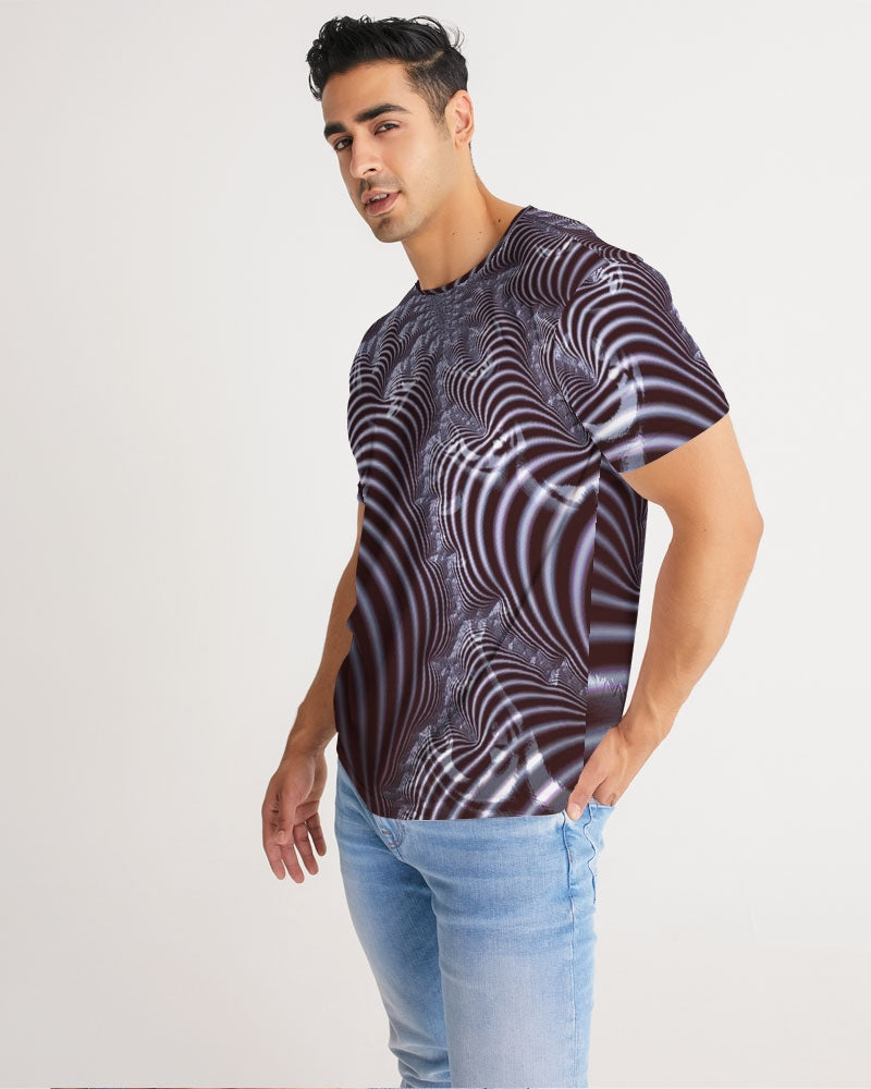 Black and White Spiral Fractal Men's Tee