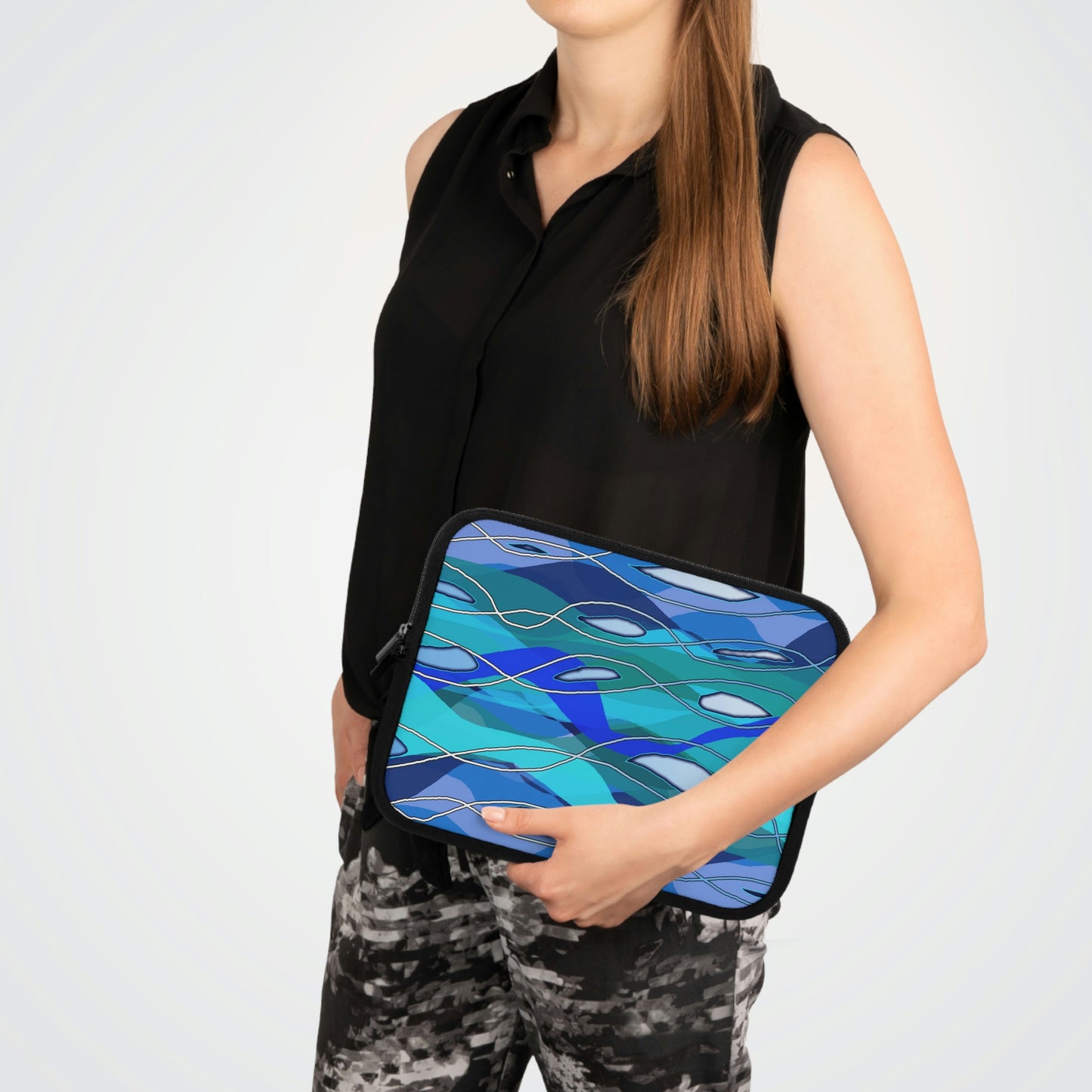 Wavy Blue Laptop Sleeve