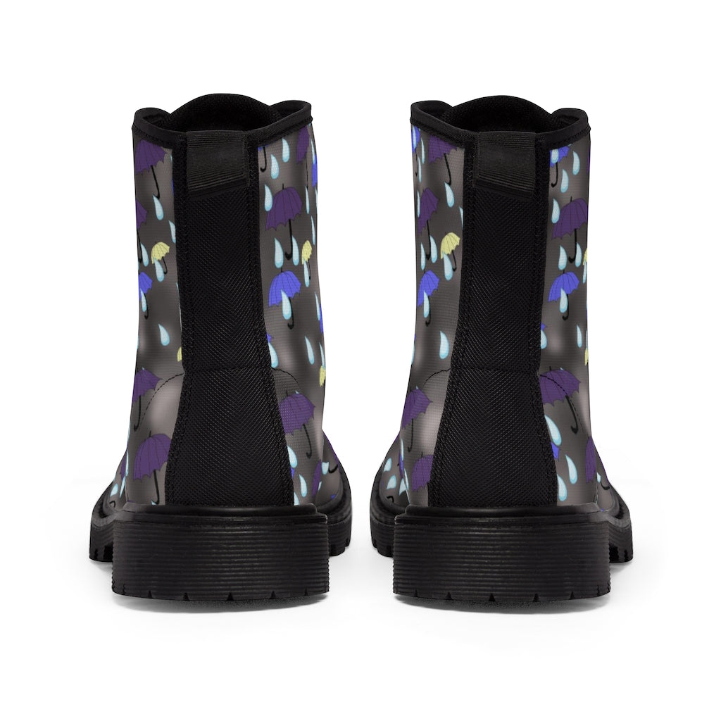 Rain and Umbrellas Women's Canvas Boots