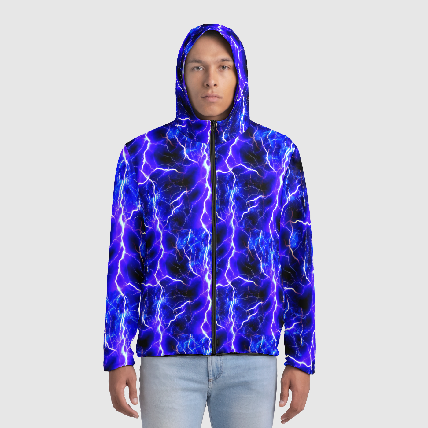 Blue Lightning Unisex Windbreaker