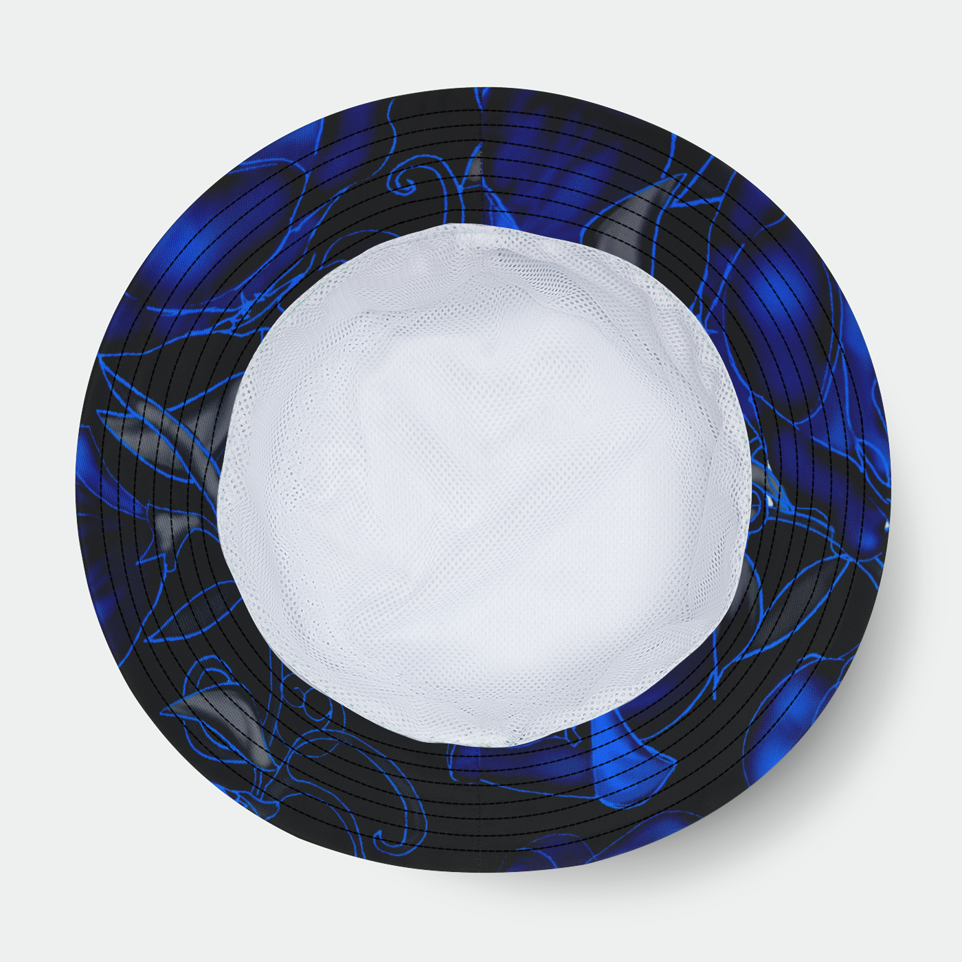 Blue Roses On Black Bucket Hat
