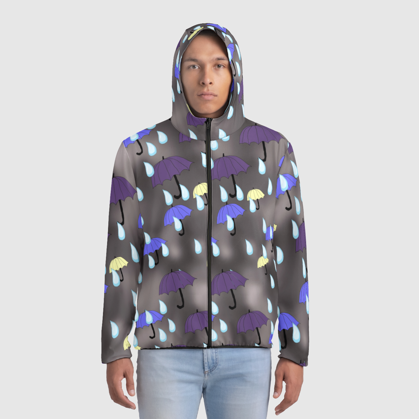 Rain and Umbrellas Pattern Unisex Windbreaker