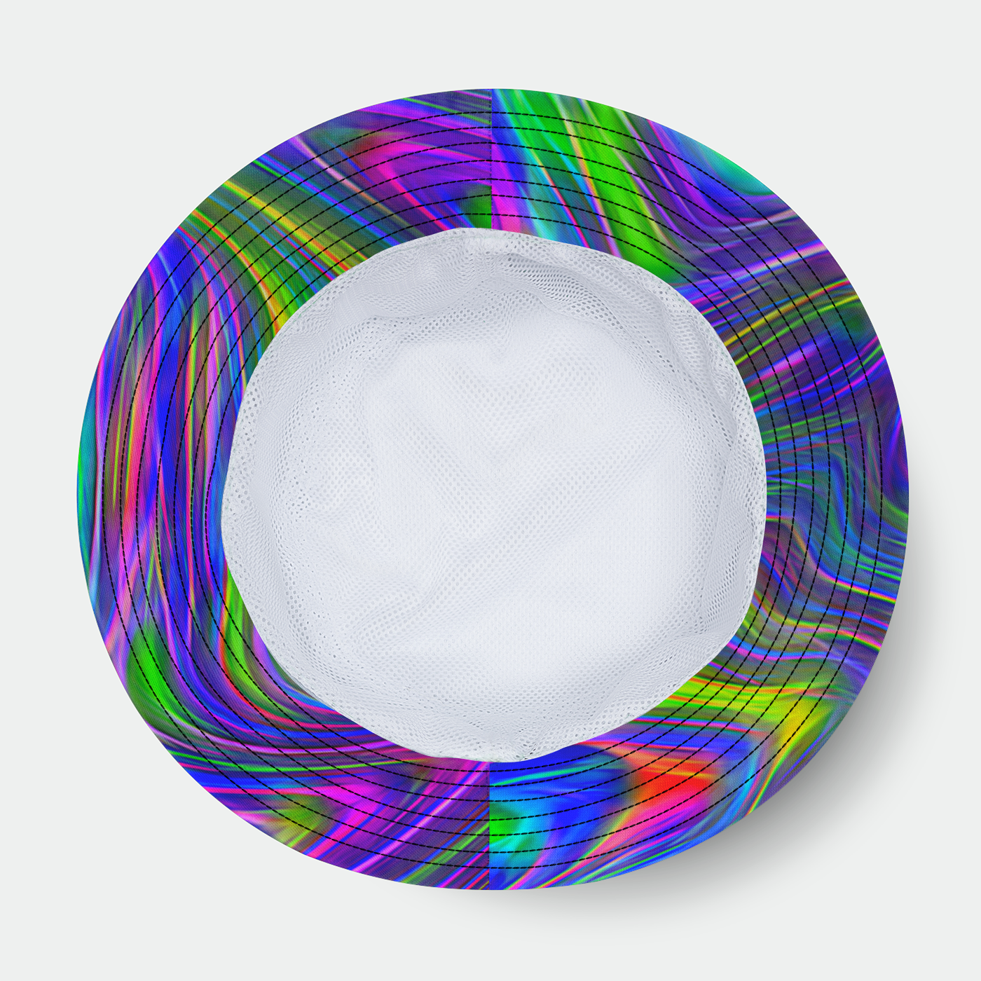 Abstract With Blue Bucket Hat
