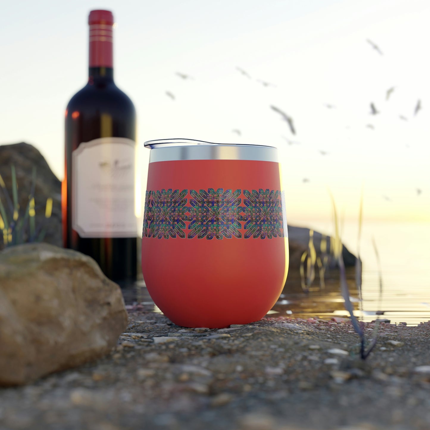 Dichroic Celtic Knot Copper Vacuum Insulated Cup, 12oz