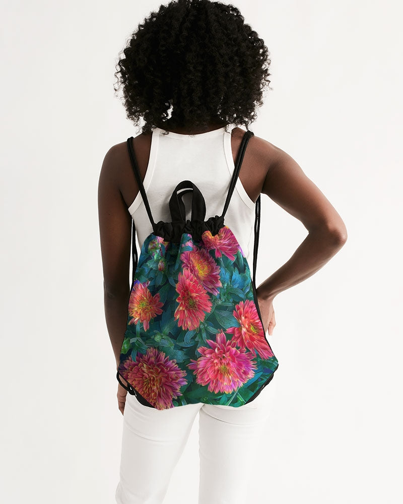 Warm Fall Mums Canvas Drawstring Bag