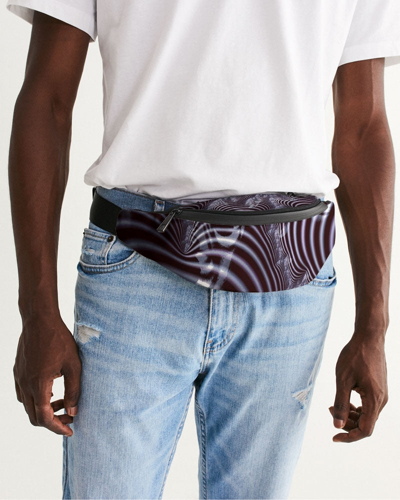 Black and White Spiral Fractal Crossbody Sling Bag
