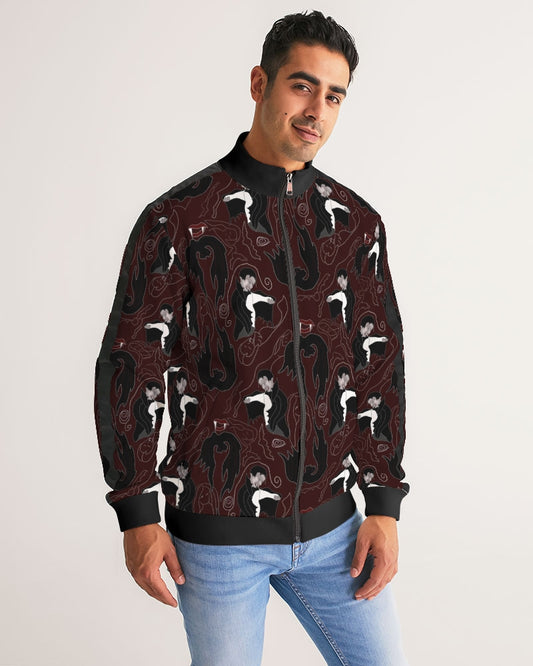 Vampire Pattern Men's Stripe-Sleeve Track Jacket