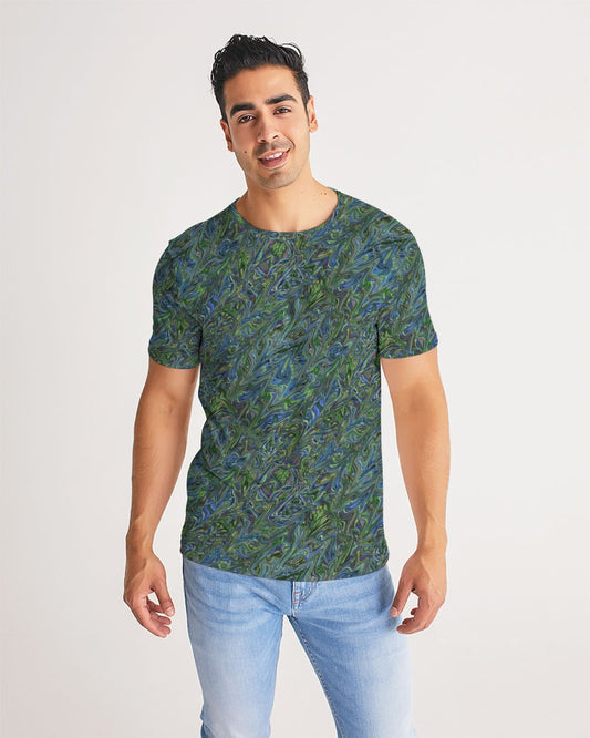 Blue Green Liquid Marbling Men's Tee