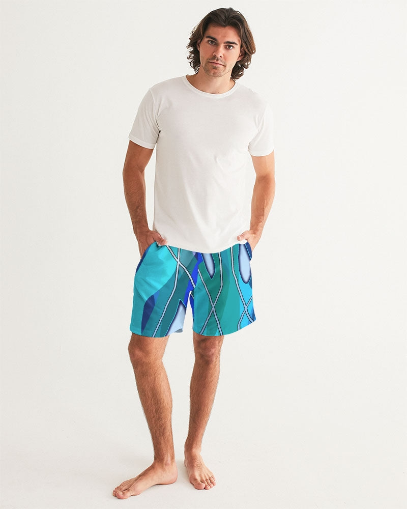 Wavy Blue Men's Swim Trunk