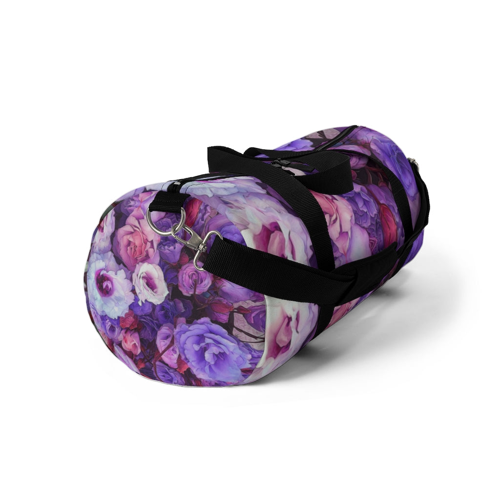 Purple Flower Kaleidoscope Duffel Bag