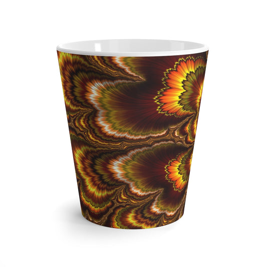 Turkey Feather Fractal Latte Mug