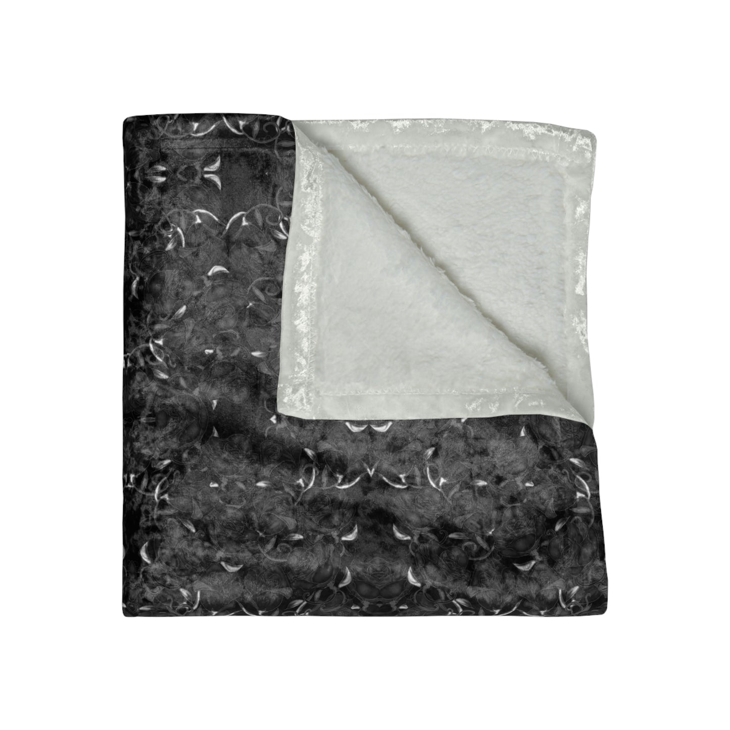 Black Roses Crushed Velvet Blanket