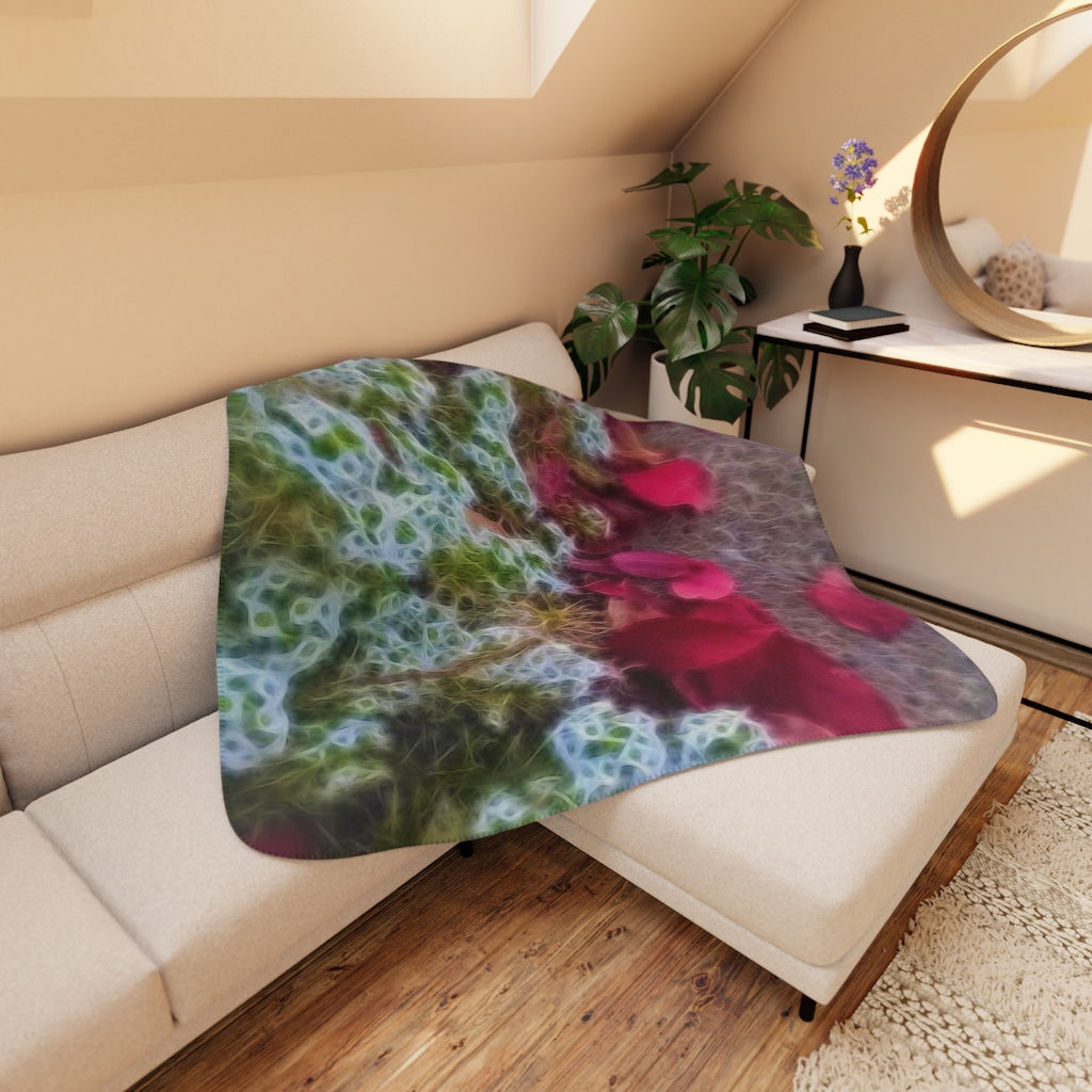 Fall Sidewalk Kenosha Tan Sherpa Blanket