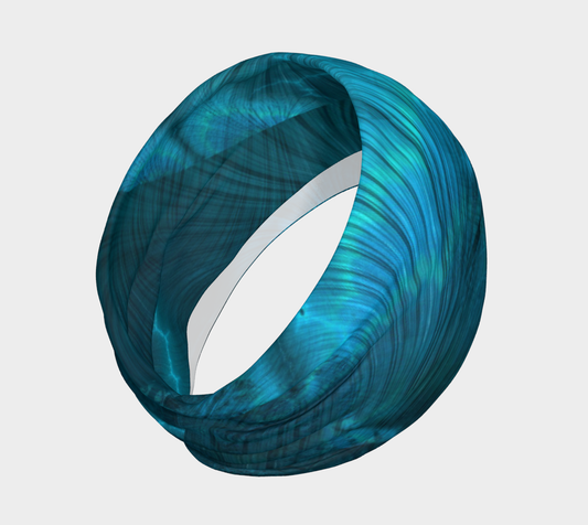 Blue Metallic Fractal Headband