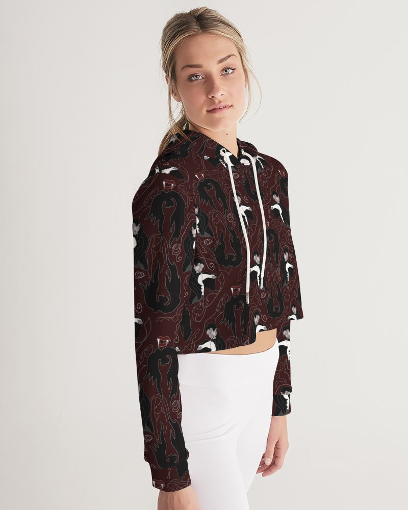 Vampire Pattern Women's Cropped Hoodie