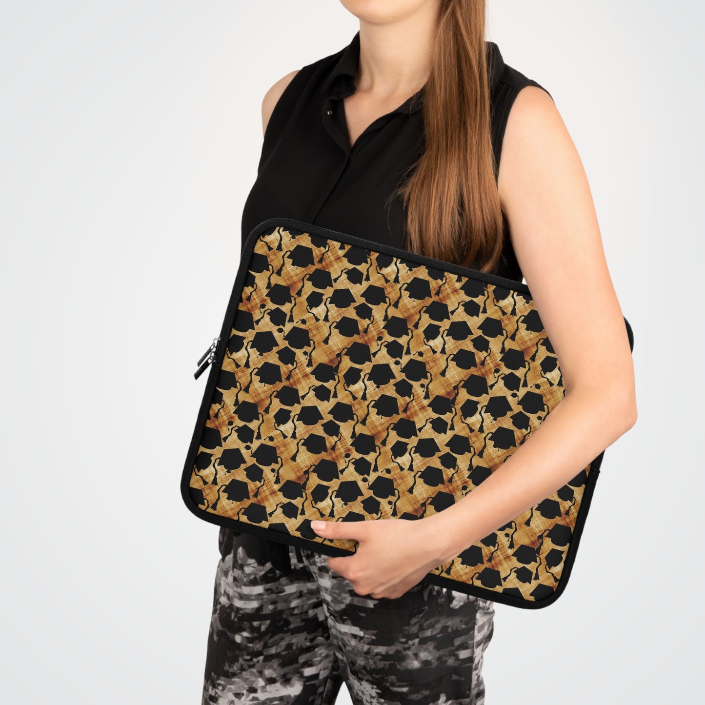 Graduation Hats Pattern Laptop Sleeve