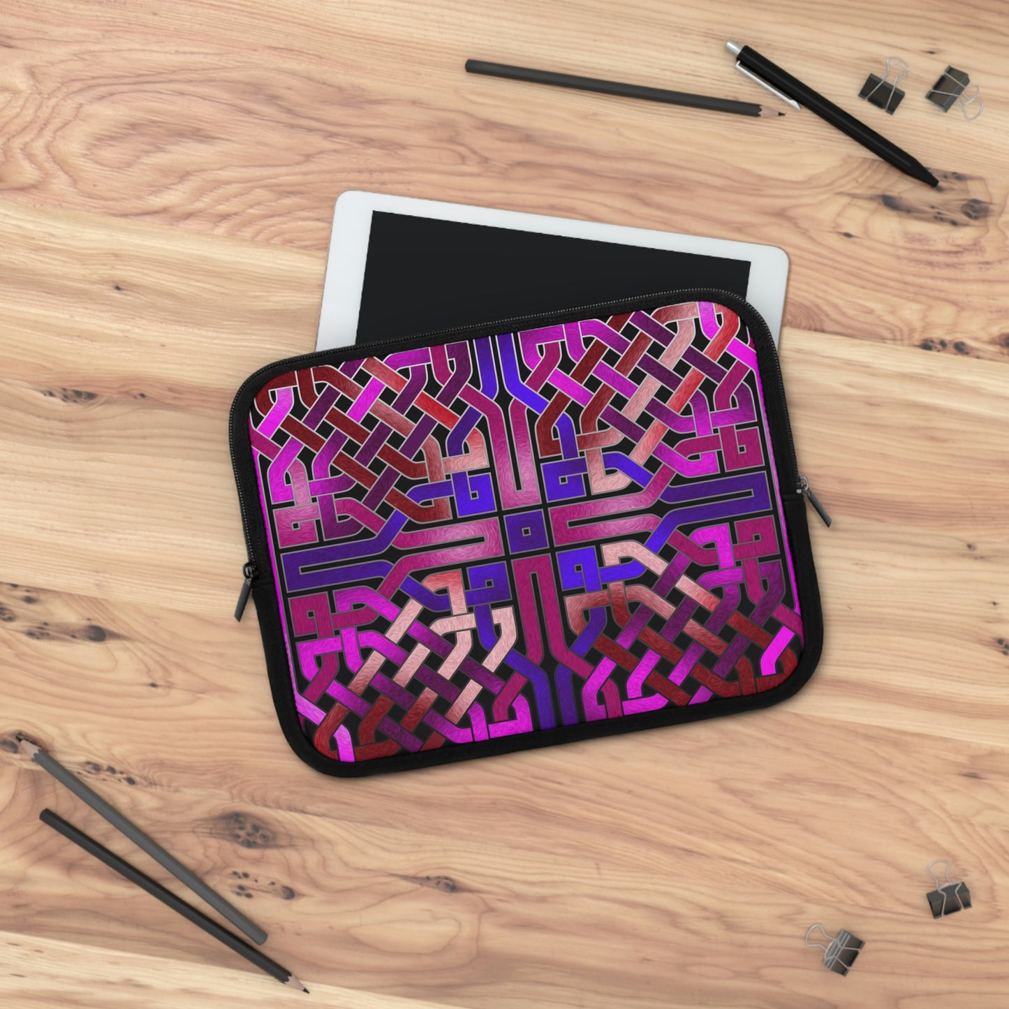 Pink Celtic Knot Square Laptop Sleeve