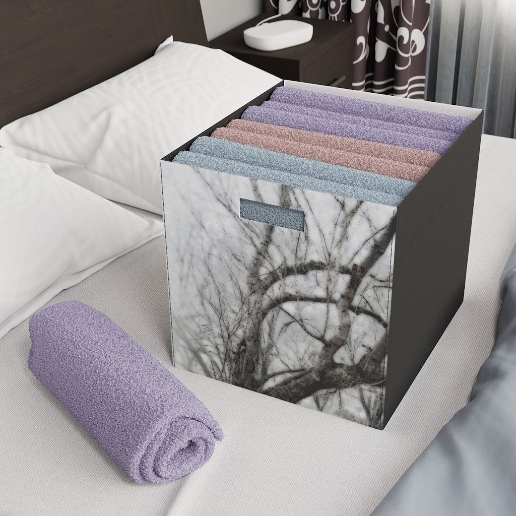 Old Tree On White Felt Storage Box