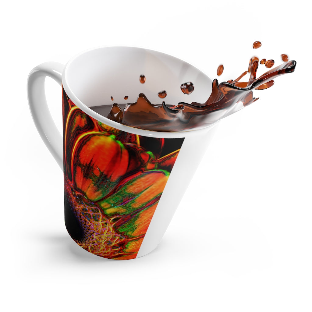 Orange Daisy Latte mug