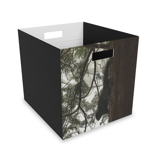 Squirrel On a Snowy Tree Felt Storage Box