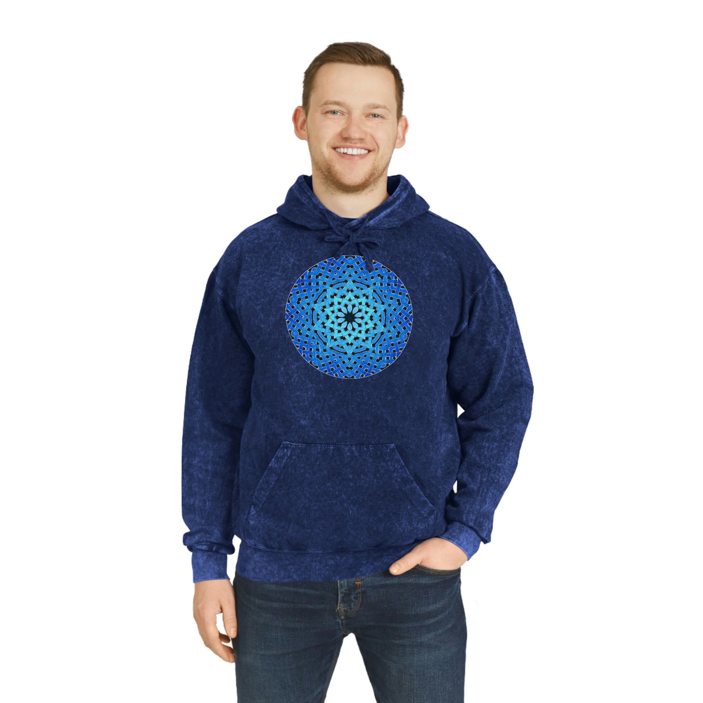 Blue Celtic Star Unisex Mineral Wash Hoodie